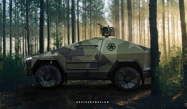 Дизайнеры превратили Tesla Cybertruck в футуристический броневик - «Техника»