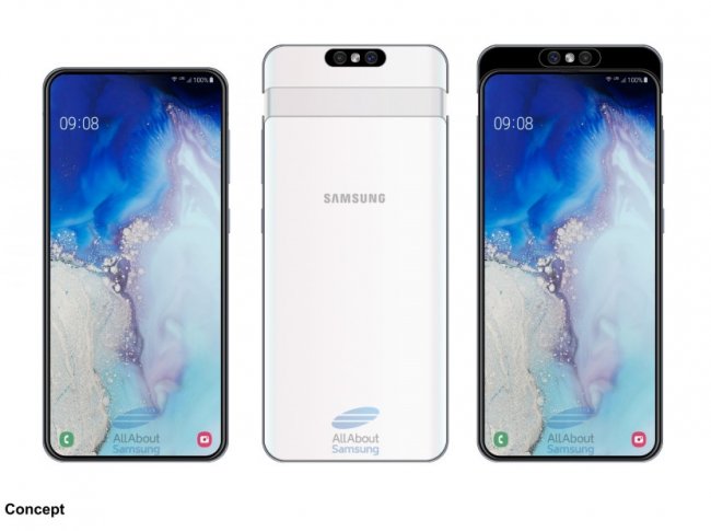 Бюджетный флагман Samsung Galaxy A90 с выдвижной камерой появился на концепт-рендерах - «Смартфоны»