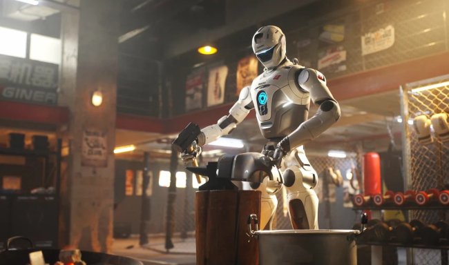 Промышленный робот Т800 демонстрирует неожиданный навык владения кунг фу - «Роботы»