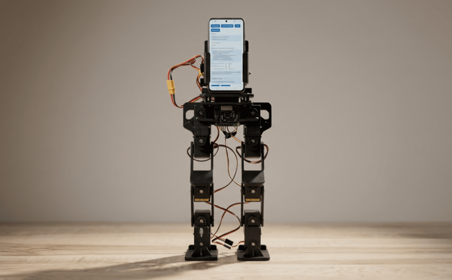 Смартфон стал вычислительным центром двуногого робота PhoneBot - «Роботы»